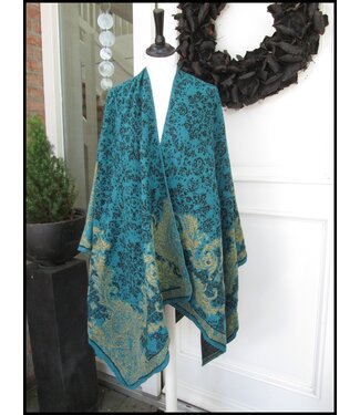 merkloos Blau Poncho