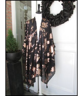 merkloos Schwarz Poncho