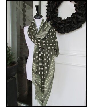 merkloos Polka Dot Groene Sjaal