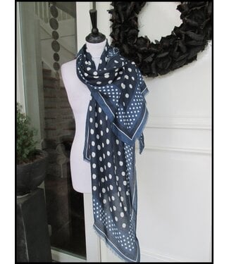 merkloos Polka Dot Blauwe Sjaal
