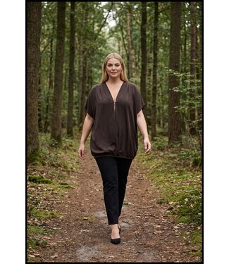 merkloos Braun Bluse