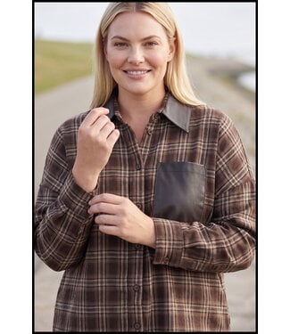 merkloos Braun Bluse