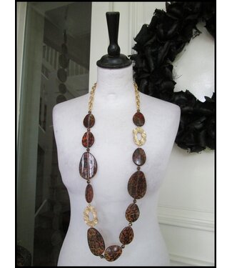 merkloos Trendy Bruine Ketting