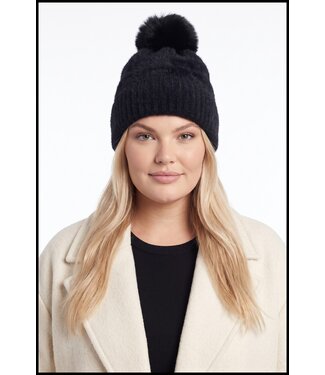 merkloos Gebreide Pompom Muts
