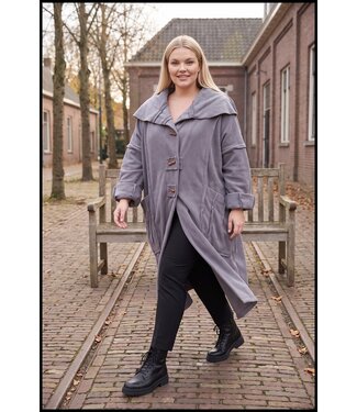 merkloos Grau Mantel