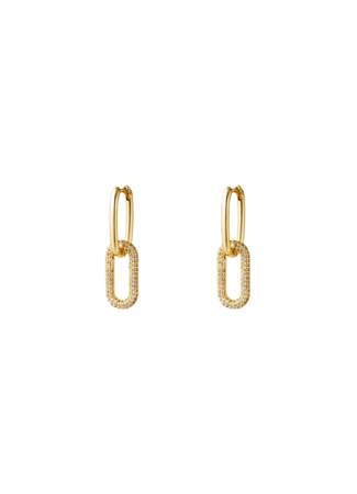 Shiny square earrings gold