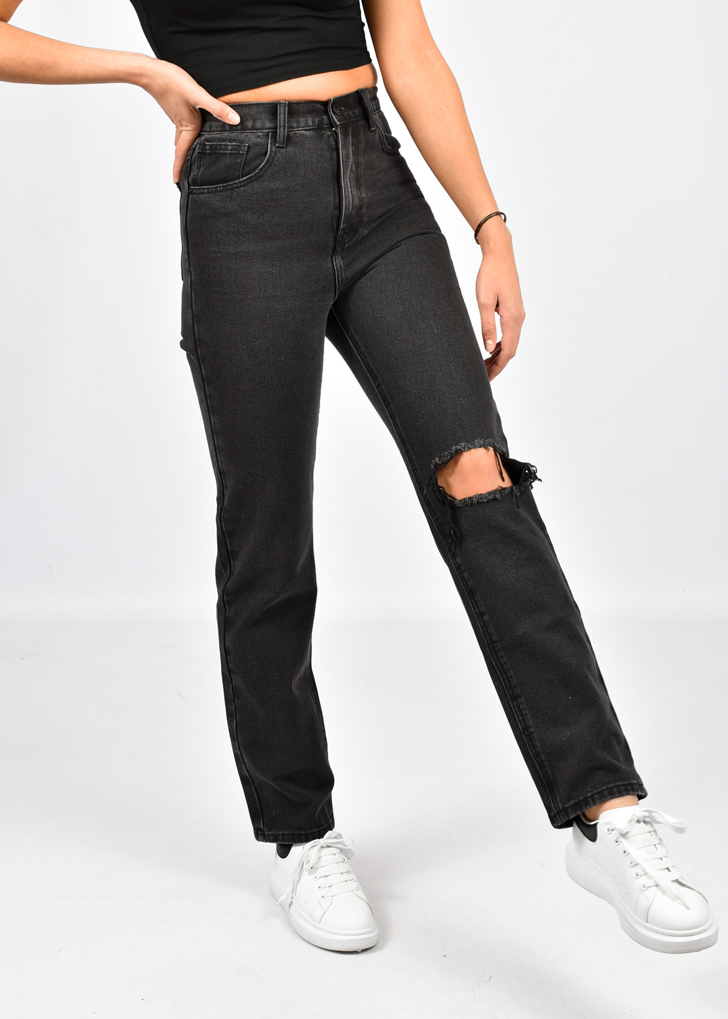 Jaimy straight leg jeans black - TESSV.nl