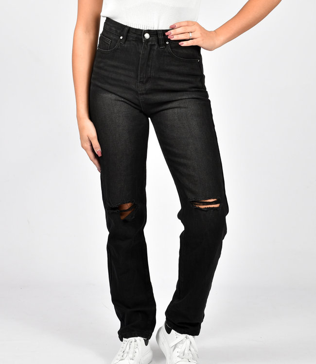 Emma straight leg jeans black - TESSV.nl
