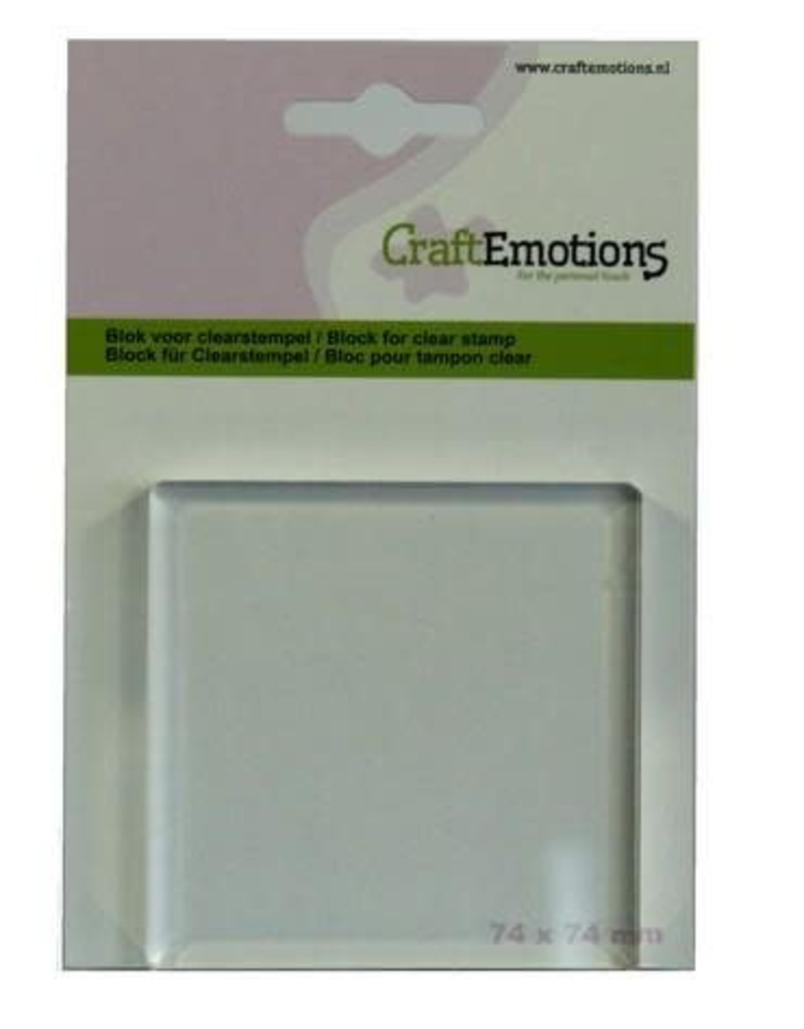 Craft Emotions CraftEmotions blok voor clearstempel 74x74mm - 8mm