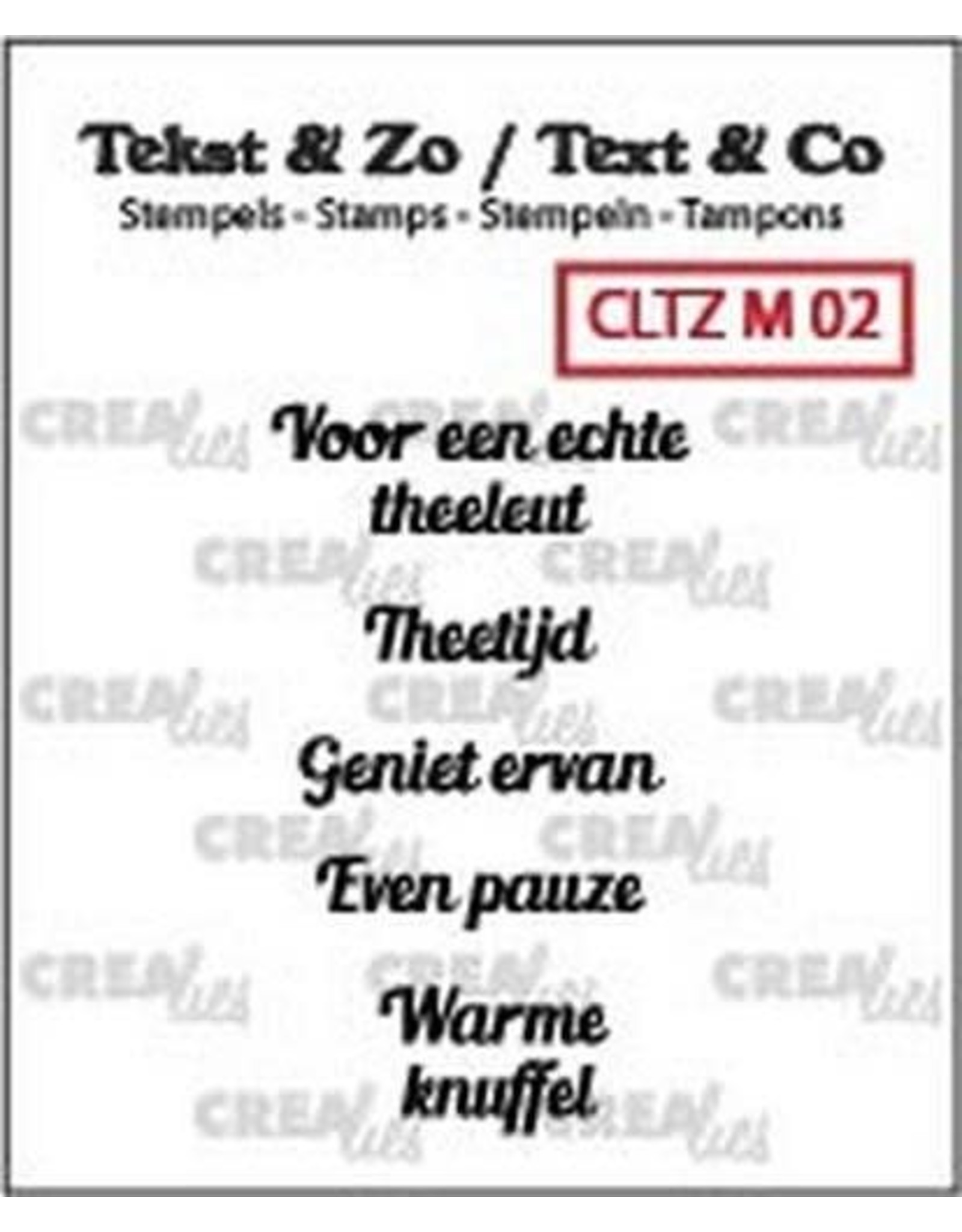 Crealies Crealies Clearstamp Tekst & Zo Mini tekst thee A (NL)