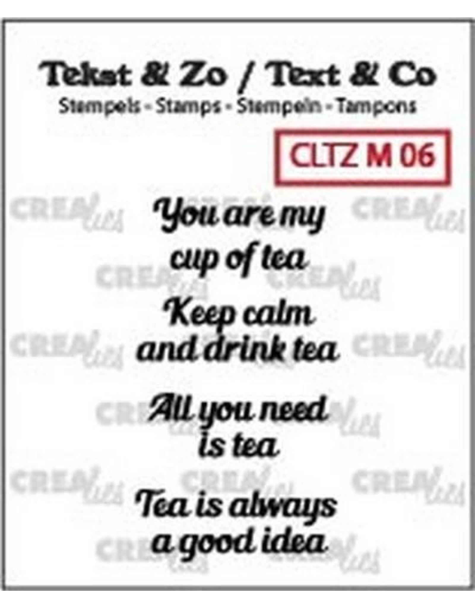 Crealies Crealies Clearstamp Tekst & Zo Tiny text tea C (ENG)
