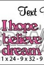 Crealies Crealiestekststans (Eng) nr. 113 I hope. believe. dream