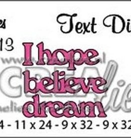 Crealies Crealiestekststans (Eng) nr. 113 I hope. believe. dream