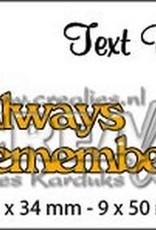 Crealies Crealiestekststans (Eng) nr. 114 always remember