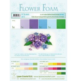 LeCrea -Foam LeCrea - Flower Foam assort. 2. 6 vel A4 blauw. paars