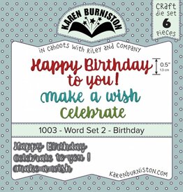 Karen Burniston Karen Burniston Word set 2 Birthday die set 1003