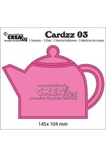 Crealies Crealies Cardzz nr 03 Theepot CLCZ03 / 145x 104 mm