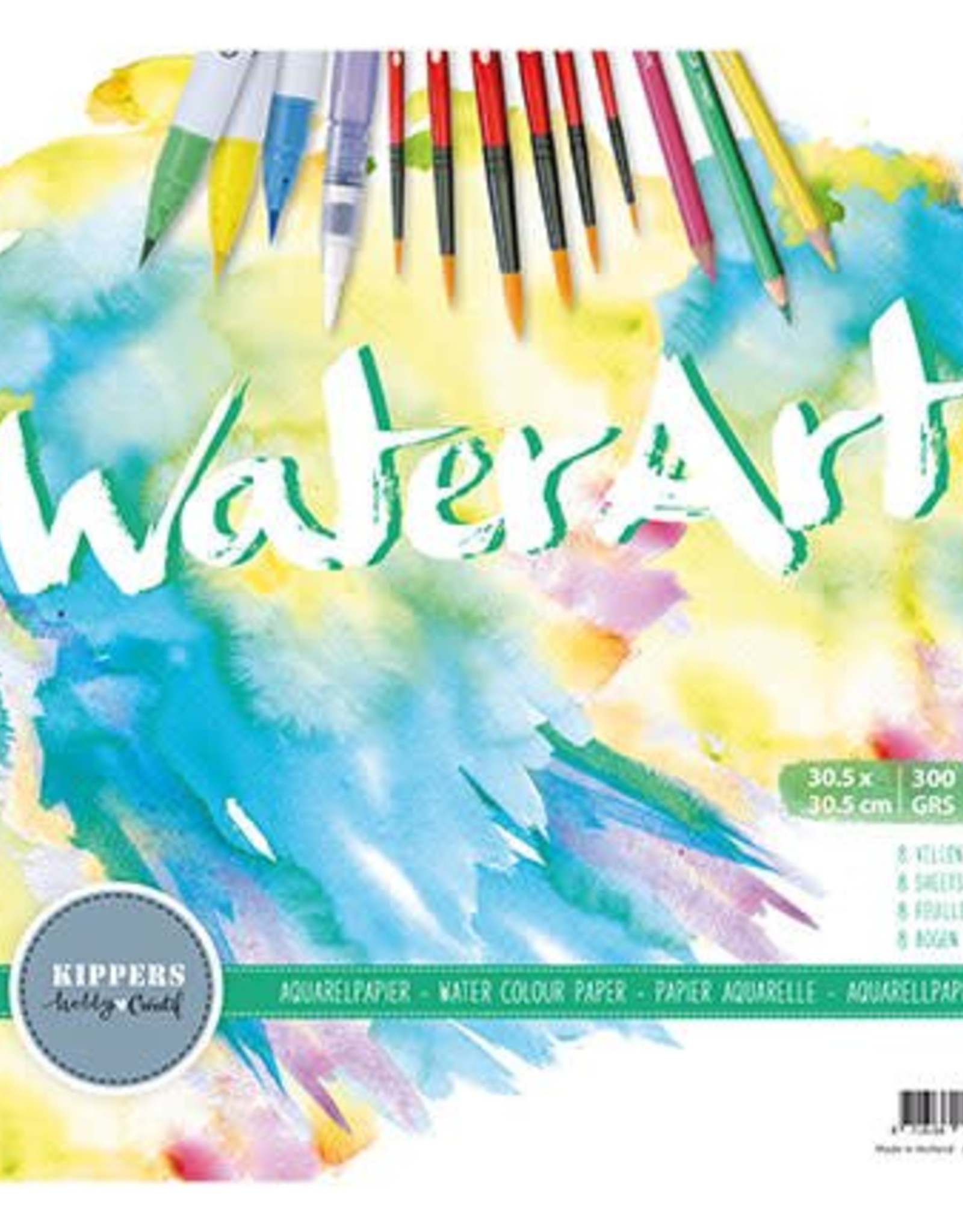 Kippers Waterart Aquarelblok,  8 sheets 30.5x30.5cm/300grs