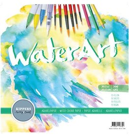 Waterart Aquarelblok,  8 sheets 30.5x30.5cm/300grs