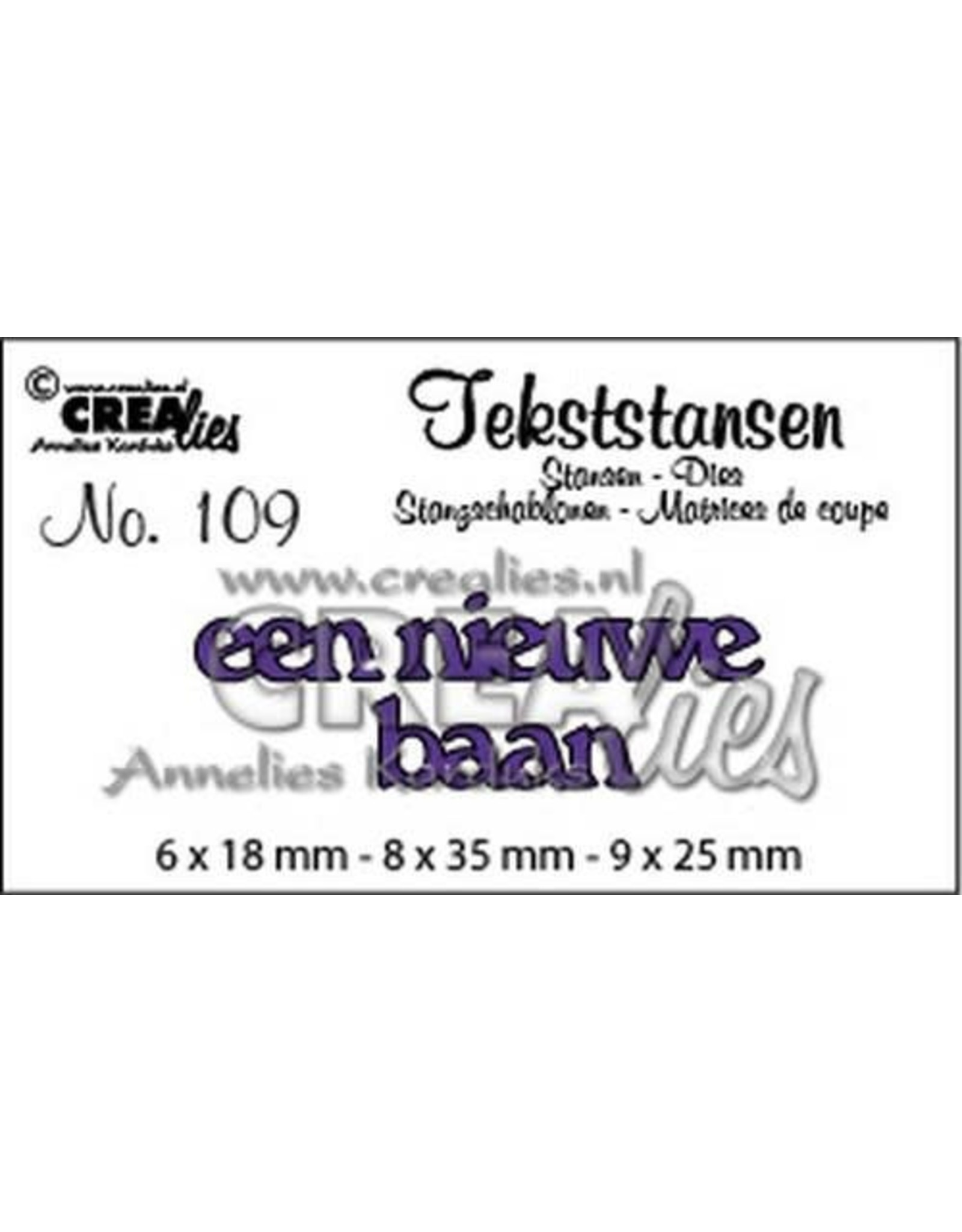 Verwonderlijk Crealies Crealies Tekststans no 109 een nieuwe baan (NL) CLTS 109 TU-22