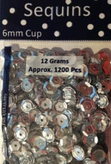 hobby crafting fun Pailletten facon metal zilver 6 mm 12 GR