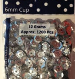 hobby crafting fun Pailletten facon metal zilver 6 mm 12 GR