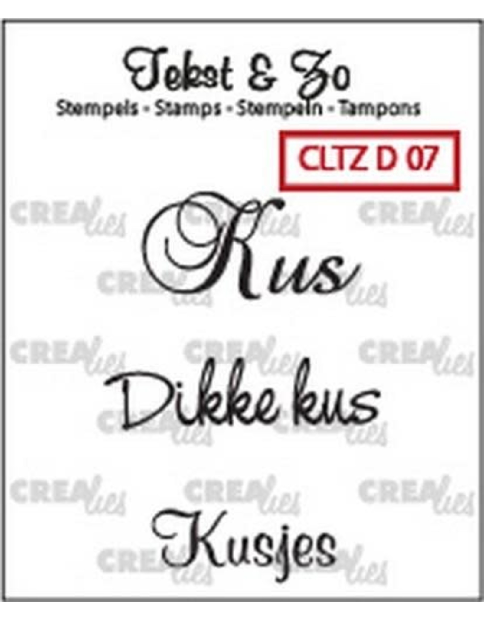 Crealies Crealies Clearstamp Tekst&Zo  kus Divers 7 (NL) CLTZD07