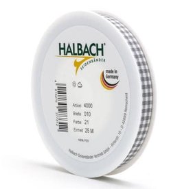 Halbach Halbach lint 1cm Grey geblokt