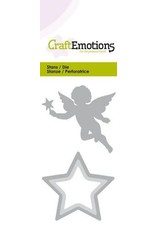 Craft Emotions CraftEmotions Die - kerstengel met ster Card 5x10cm