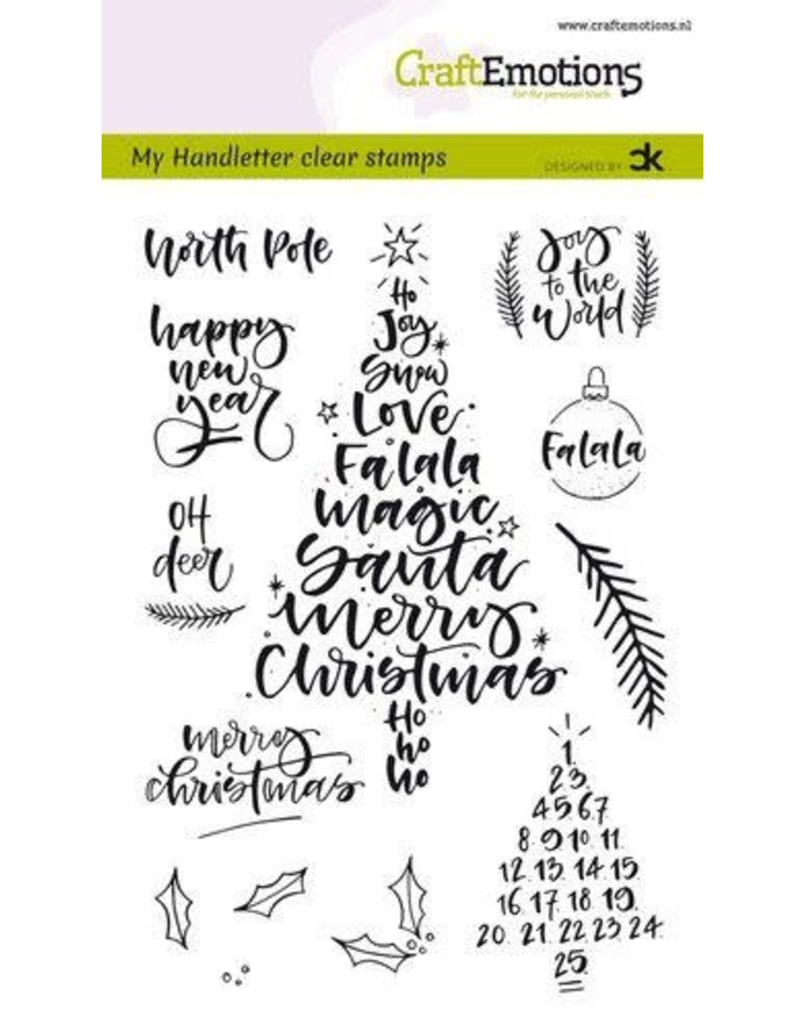 Craft Emotions CraftEmotions clearstamps A6 - handletter - Christmas 1 (Eng) Carla Kamphuis