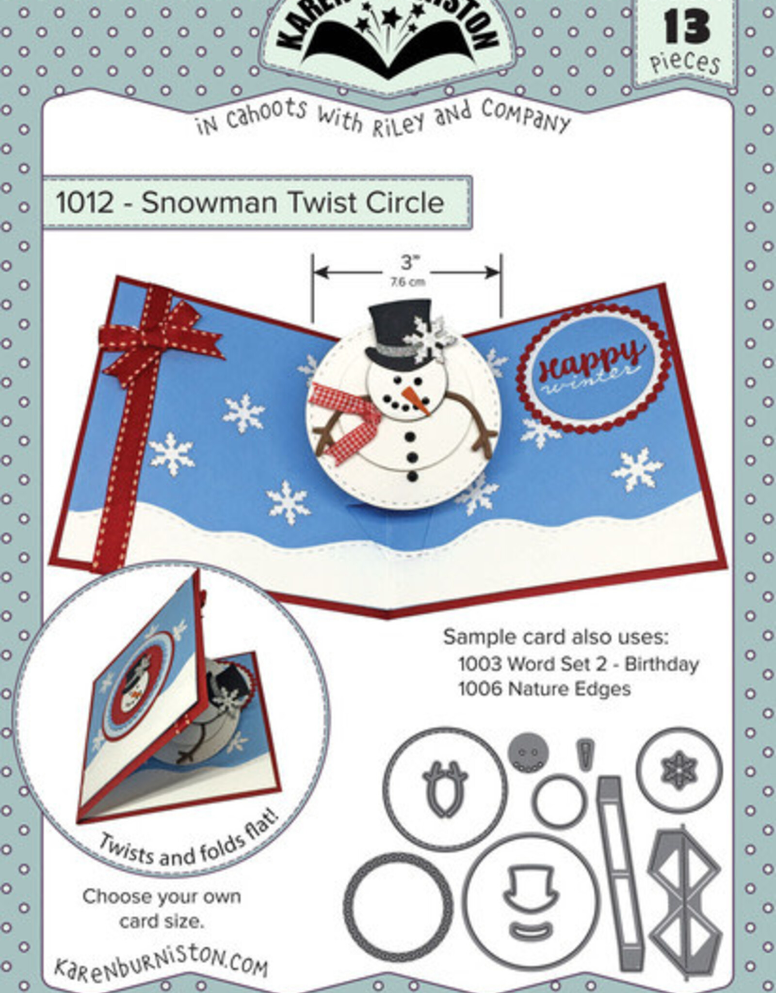 Karen Burniston snowman twist circle 1012