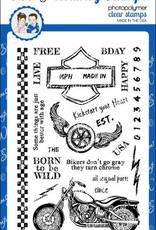 Whimsy Stamps Whimsy Stamps Biker Kickstart My Heart Clear Stamps CWSD178