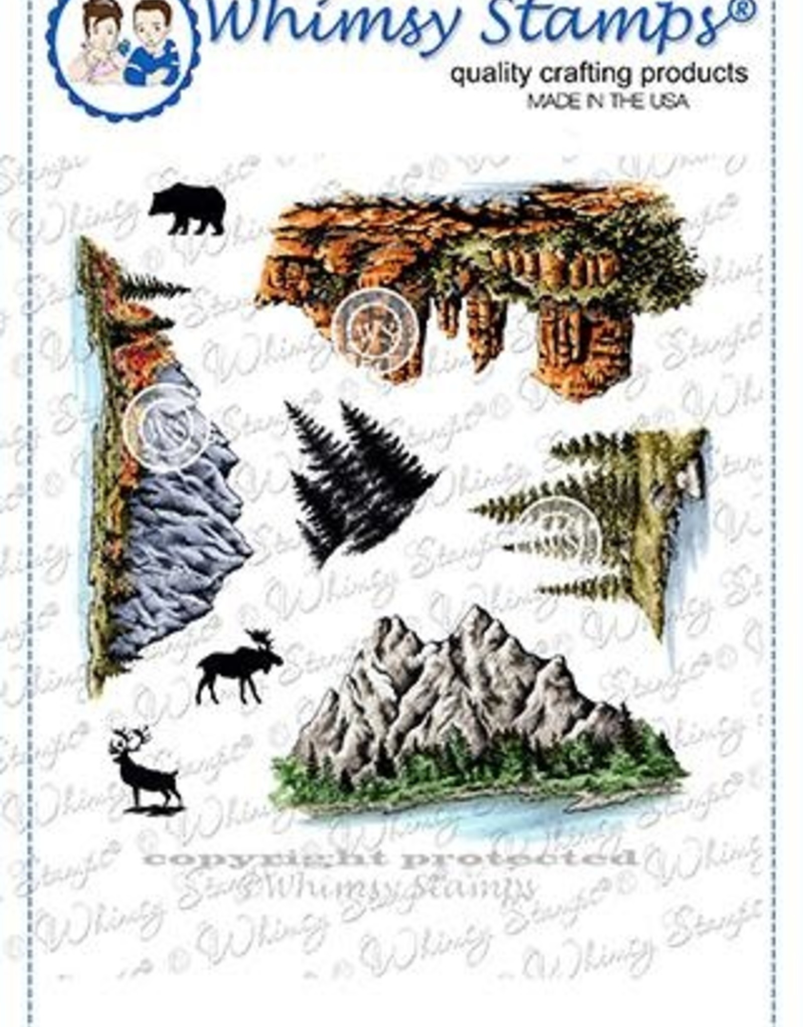 Whimsy Stamps Whimsy Stamps Create a Scene - Mountains Rubber Cling Stamp