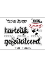 Crealies Crealies Clearstamp Wordzz Hartelijk gefeliciteerd (NL) CLWZS01 19x82 mm