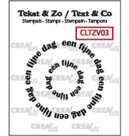 Crealies Crealies Clearstamp Tekst & Zo Rond: een fijne dag (NL) CLTZV03 20+39 mm