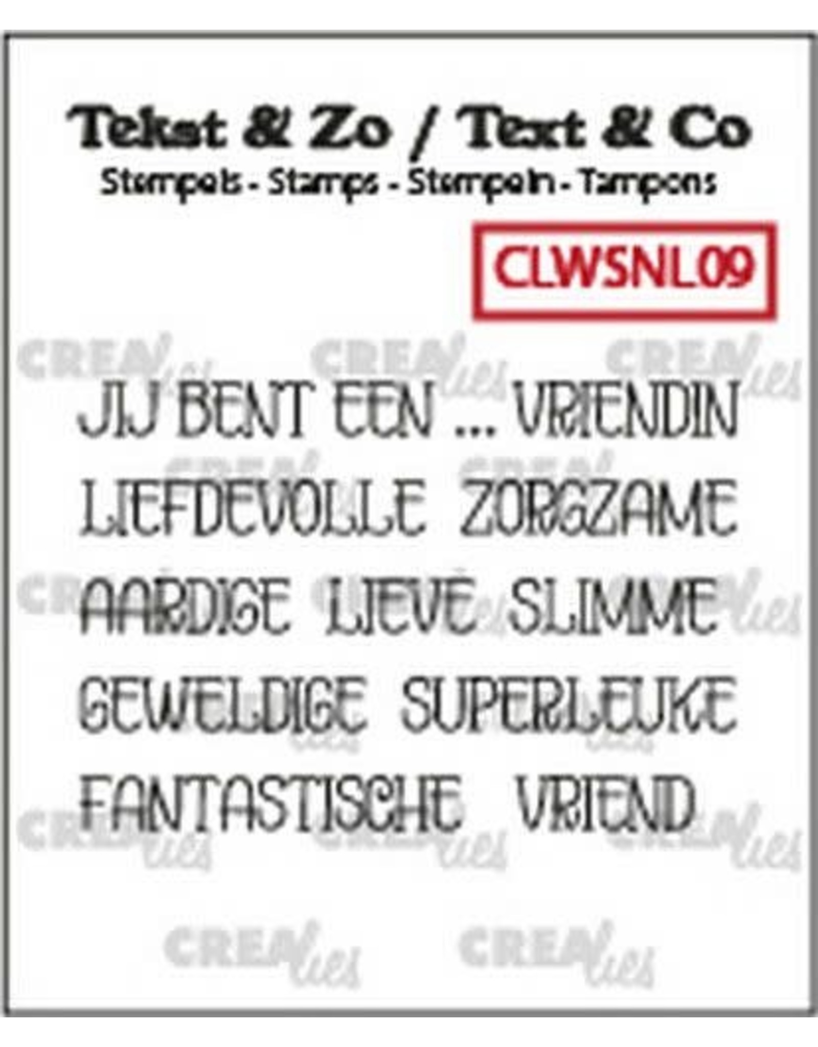Crealies Crealies Clearstamp Tekst & Zo woordstrips Jij bent een... (NL) CLWSNL09