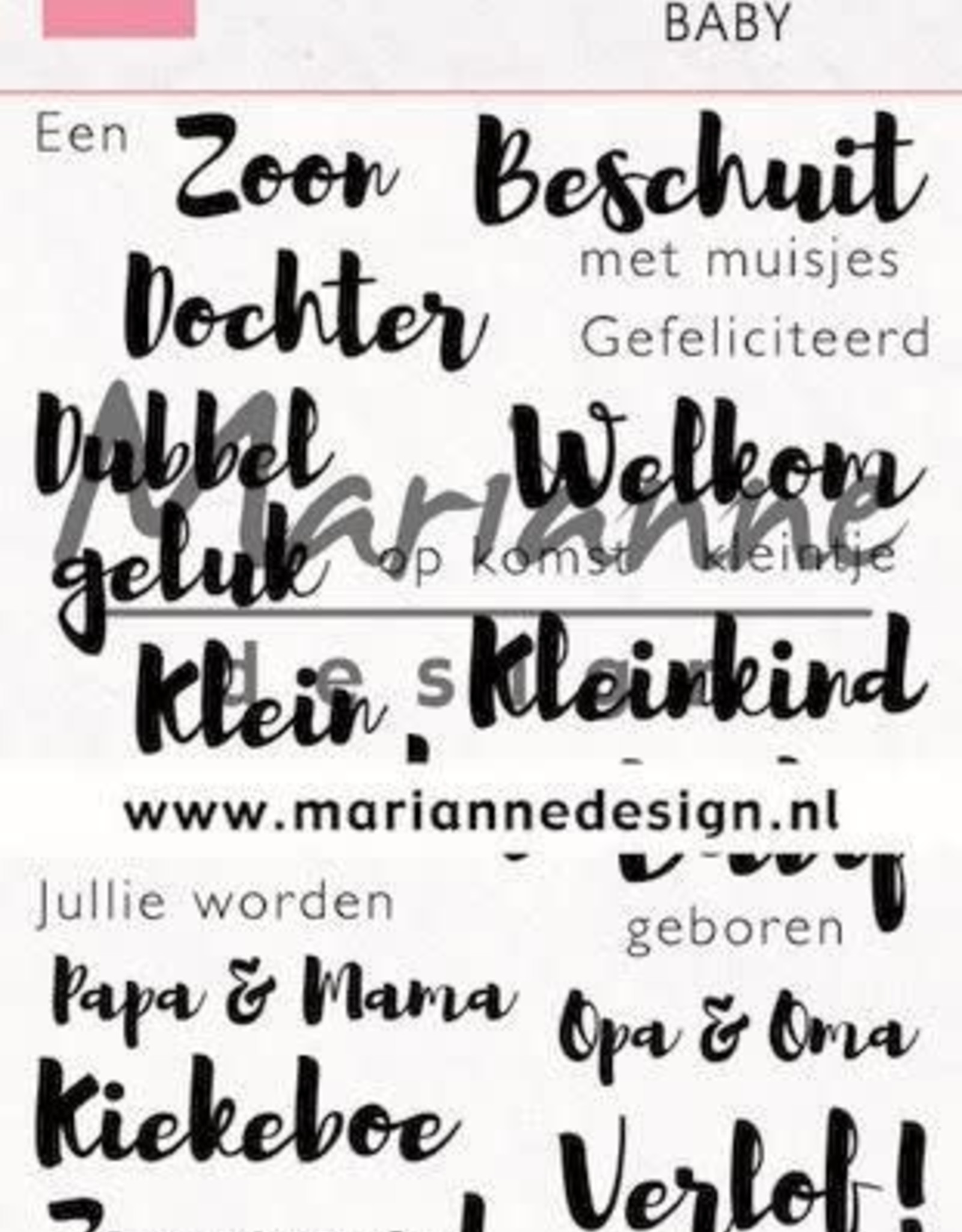 Marianne Design Marianne D Stempel Handgeschreven - Baby (NL) CS1051