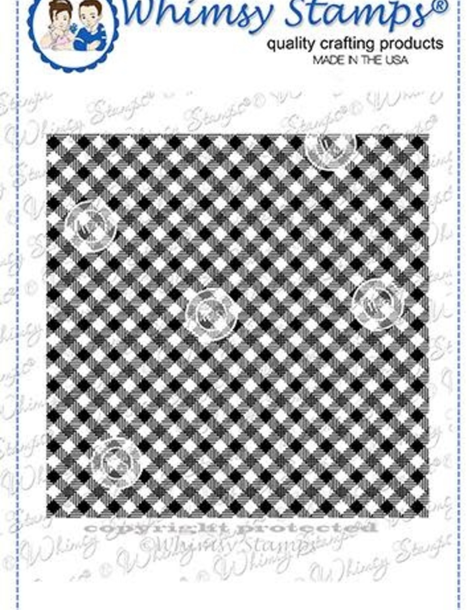 Whimsy Stamps Whimsy Stamps Criss Cross Gingham Background Rubber Cling Stamp