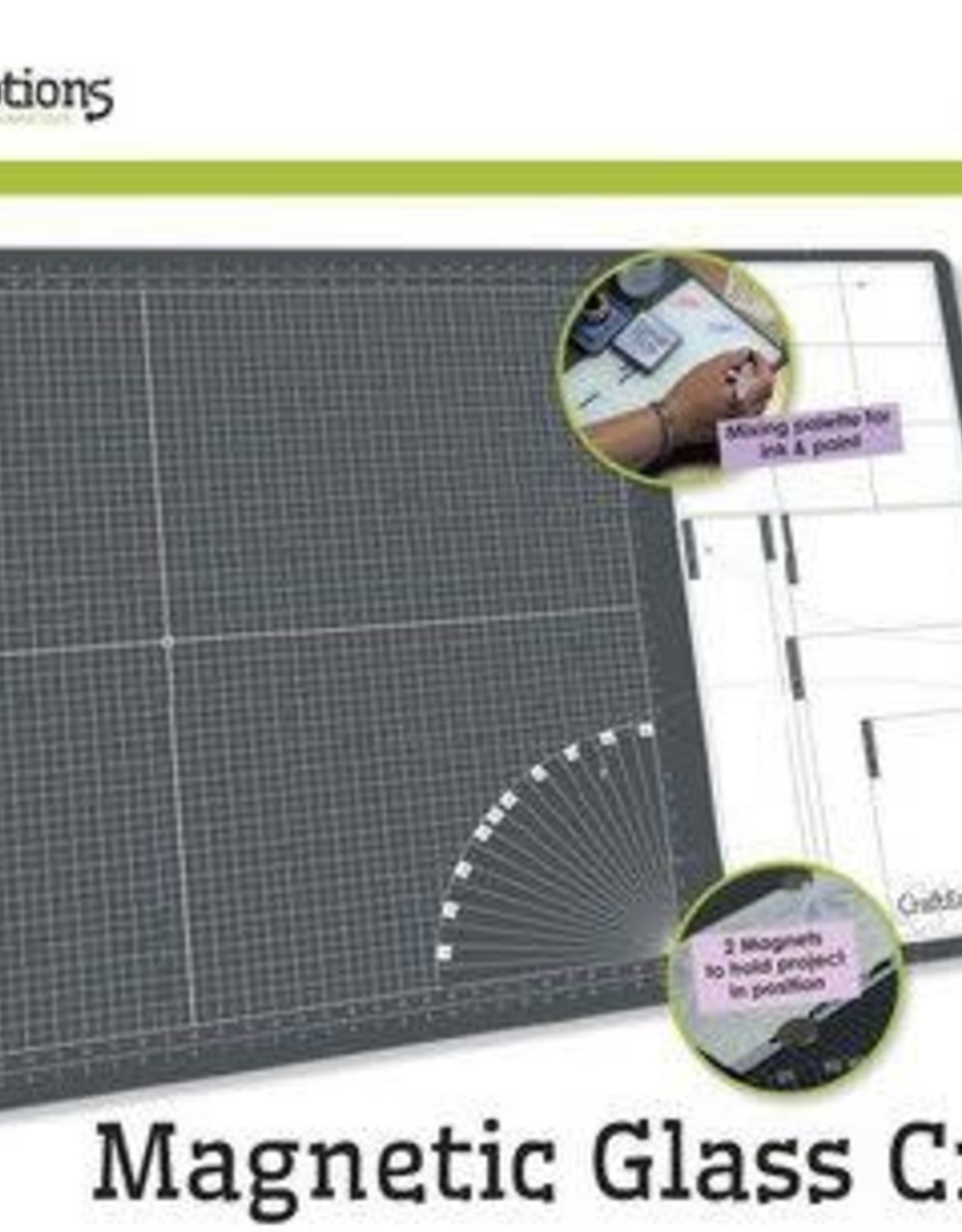 Craft Emotions CraftEmotions Glass Craft Mat (60,3 x 36,2cm) magnetisch Tempered glass grid 40x32cm