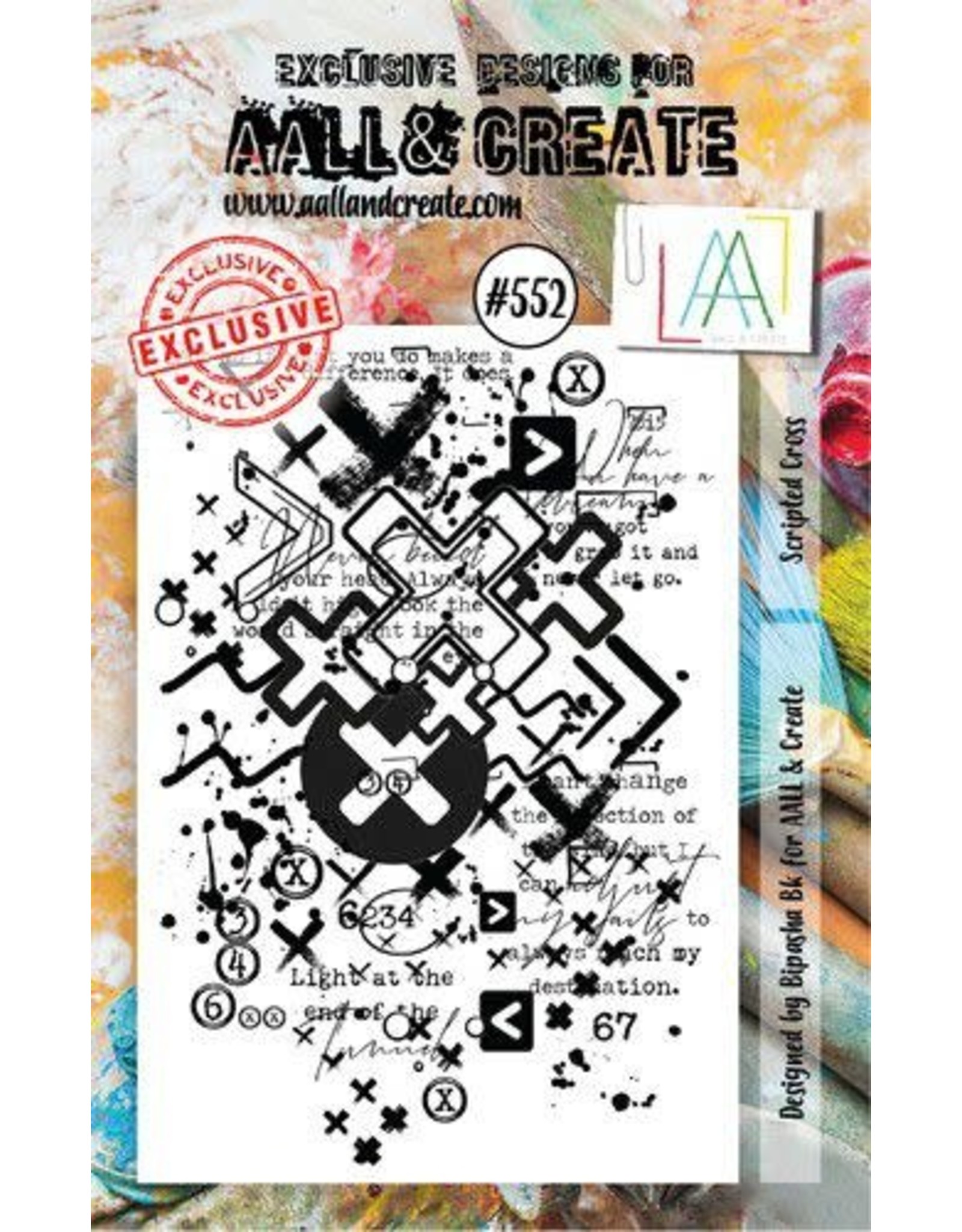 Aall& Create AALL & Create Stamp Scripted Cross AALL-TP-552 7.3x10.25cm