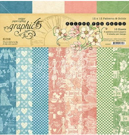 Graphic 45 Graphic 45 Alice's Tea Party 12 x 12 Patterns & Solids Pad