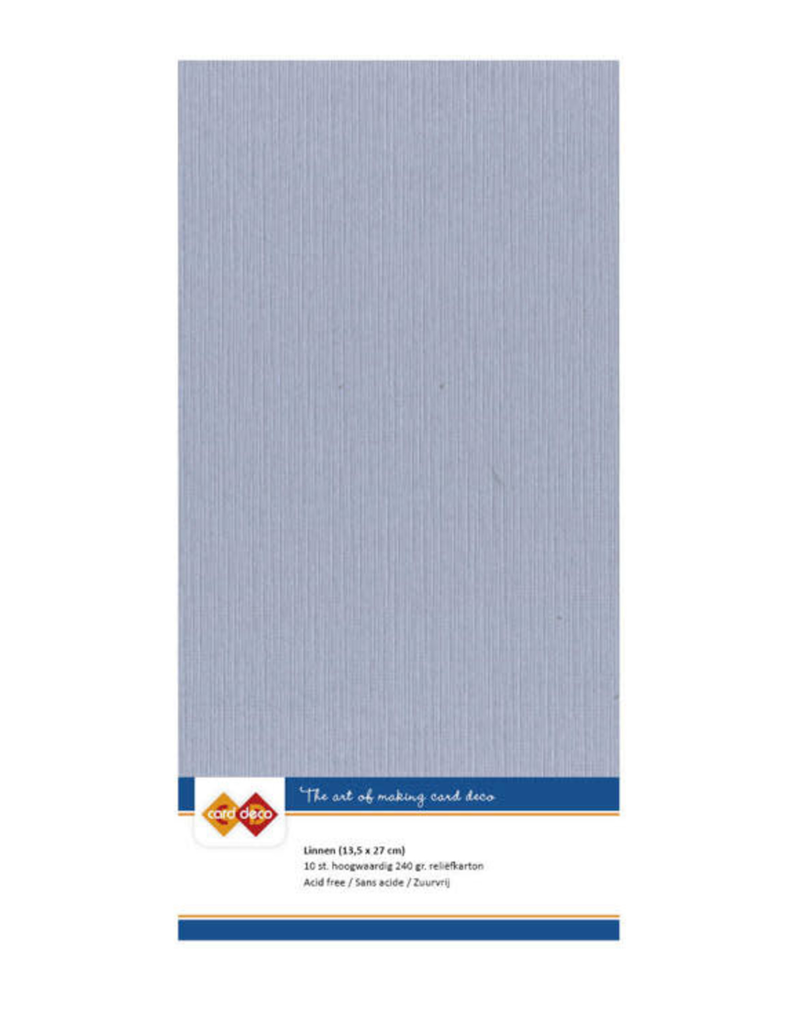 Card Deco Card Deco Linnenkarton - vierkant - Oud Blauw  13.5 x 27 cm