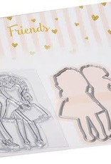 Marianne Design Marianne D Clear Stamp & Die set - Friends CS1094 150x150mm