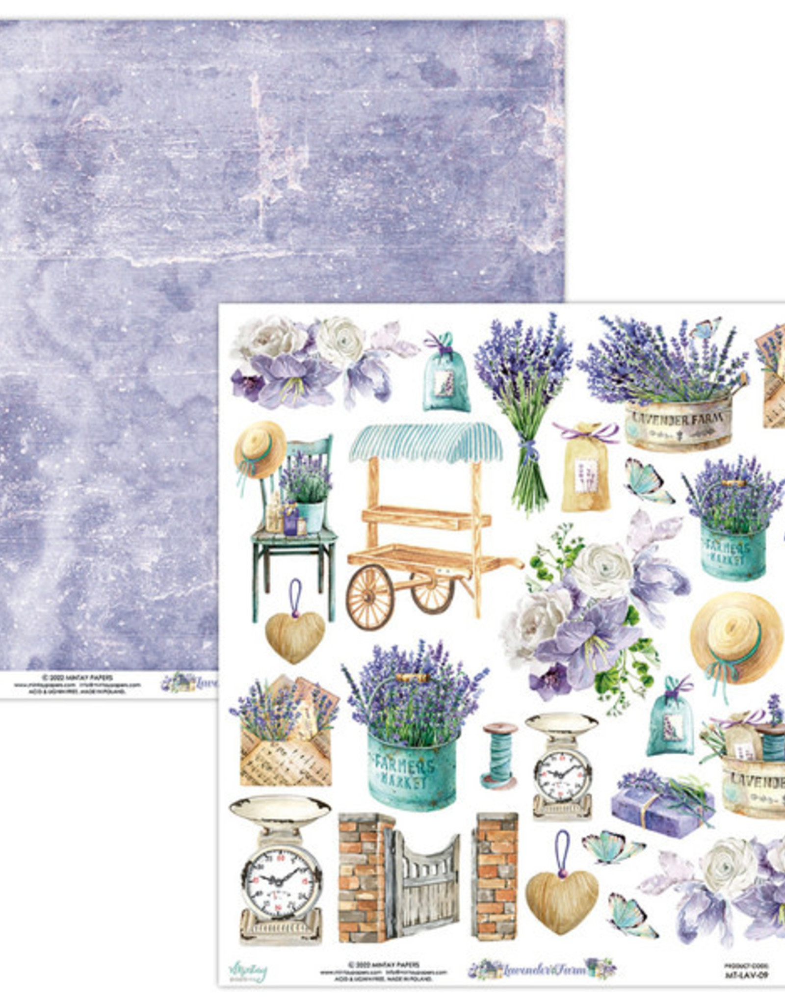 Mintay Papers Mintay Papers Lavender Farm Elements  12 x12  30.5 x 30.5 cm