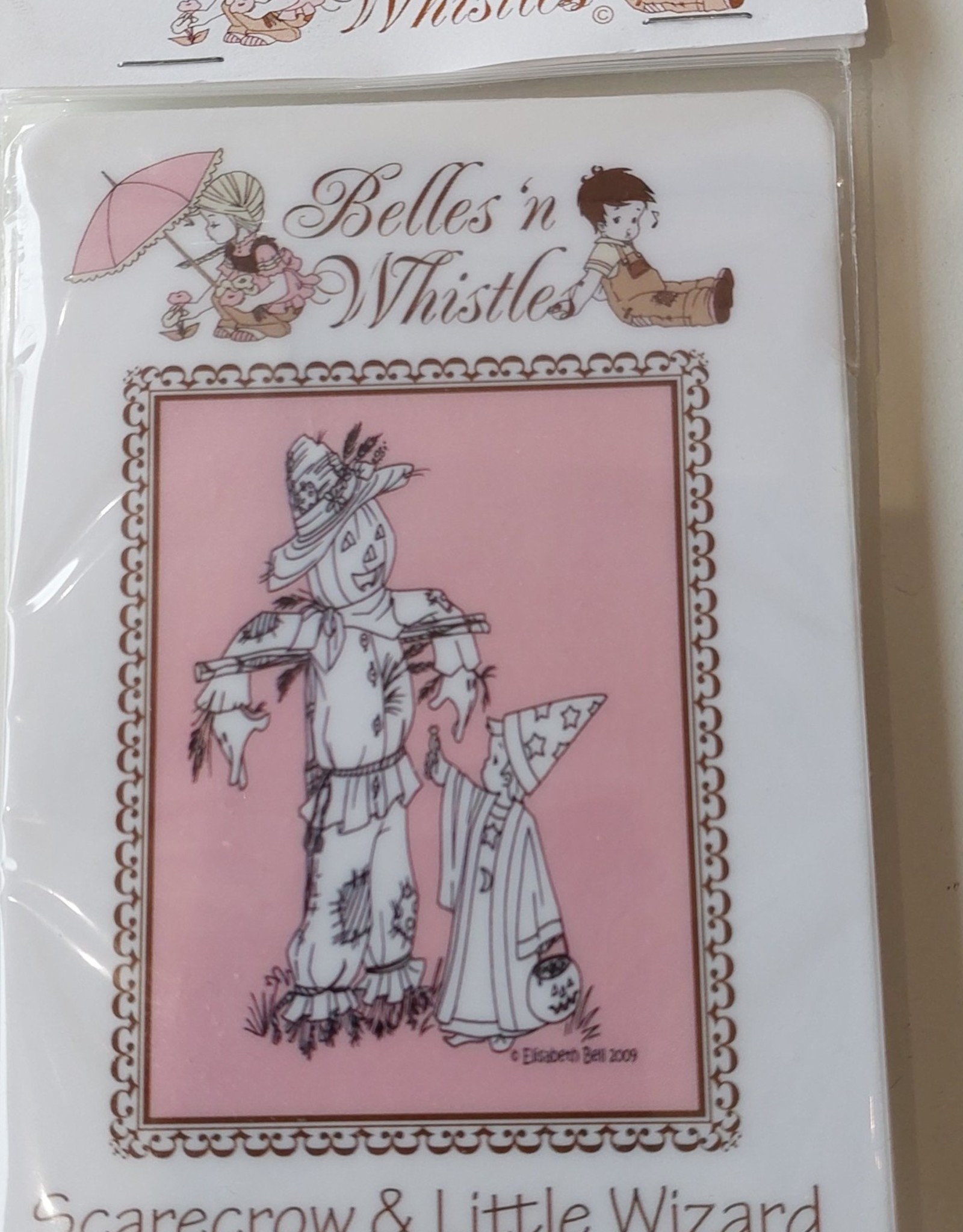 Belles 'n Whistless stamps Belles 'n Wisstles mounted Rrubberstamp Scarecrow & Little Wizzard B04