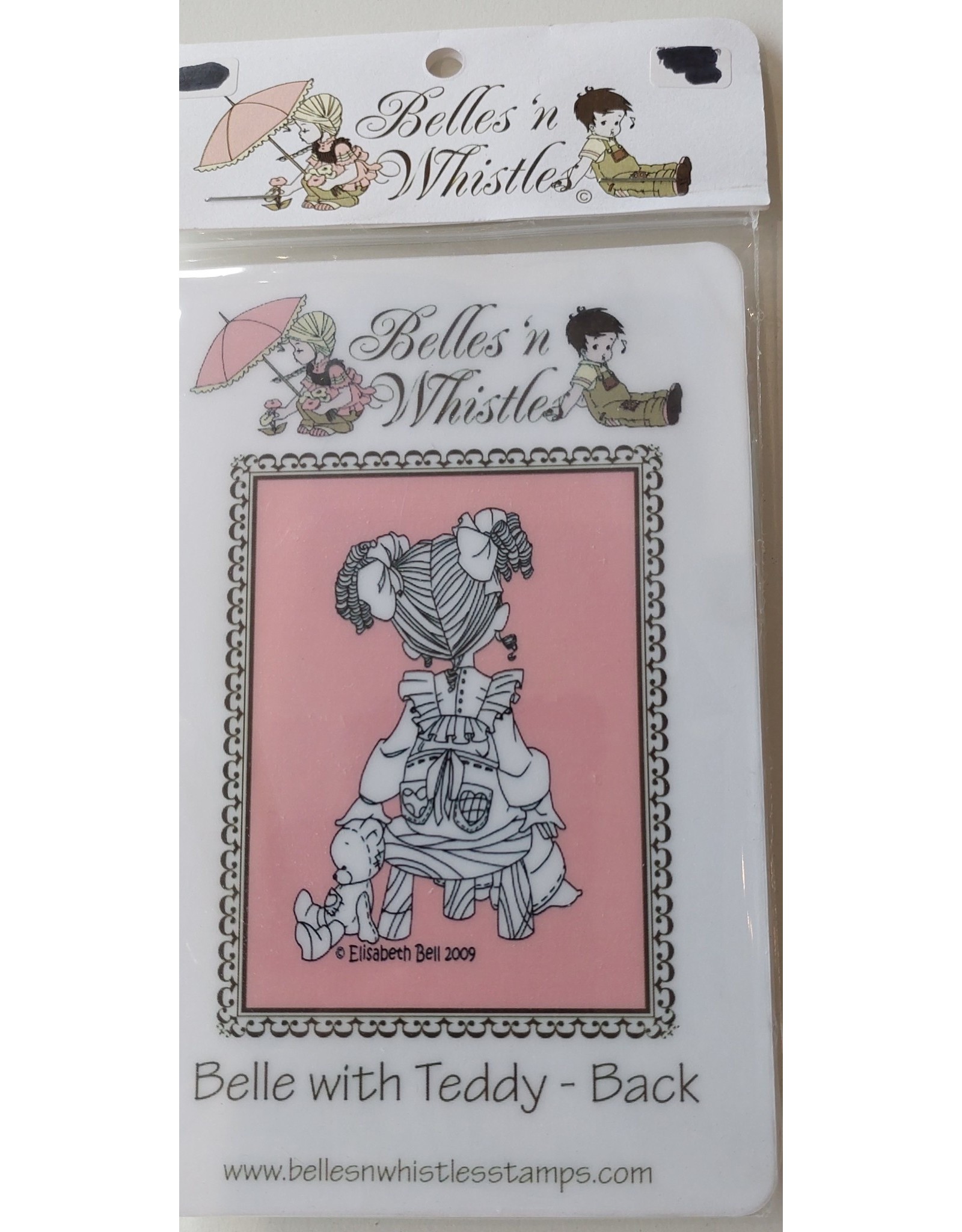 Belles 'n Whistless stamps Belles 'n Wisstles mounted Rubberstamp Belle with Teddy -Back B06