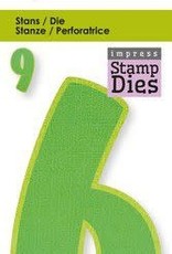 Craft Emotions CraftEmotion Impress stamp Die - party cijfer 6 of 9 Card 5x10cm - 8 cm