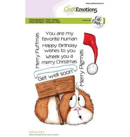 Craft Emotions CraftEmotions clearstamps A6 - Guinea pig 4 (EN) Carla Creaties