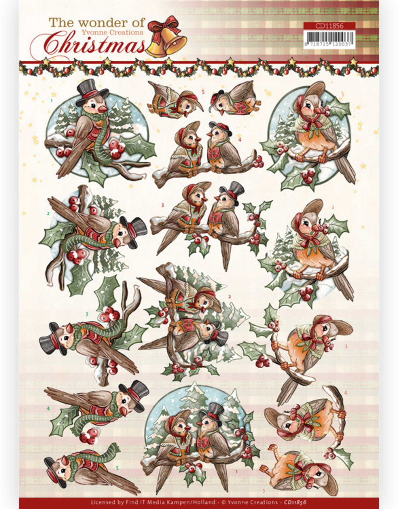 Yvonne Creations 3D Cutting Sheet - Yvonne Creations - The Wonder of Christmas - Wonderful Birds