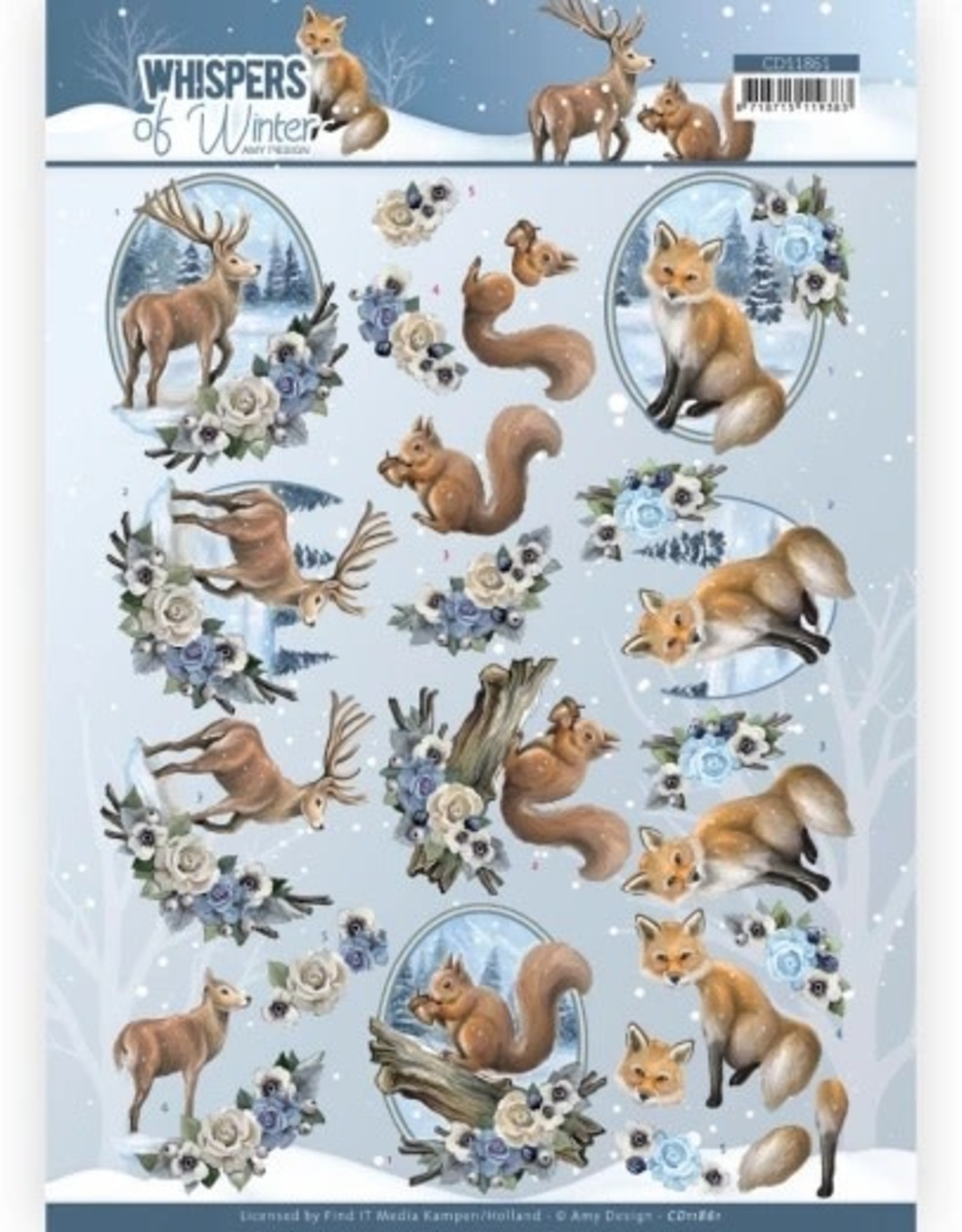 Amy Design 3D Cutting Sheet - Amy Design - Whispers of Winter - Forest Animals